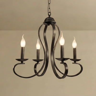 Excelis Vintage Candle Chandelier - Metal Multi-Light Fixture for Dining Room