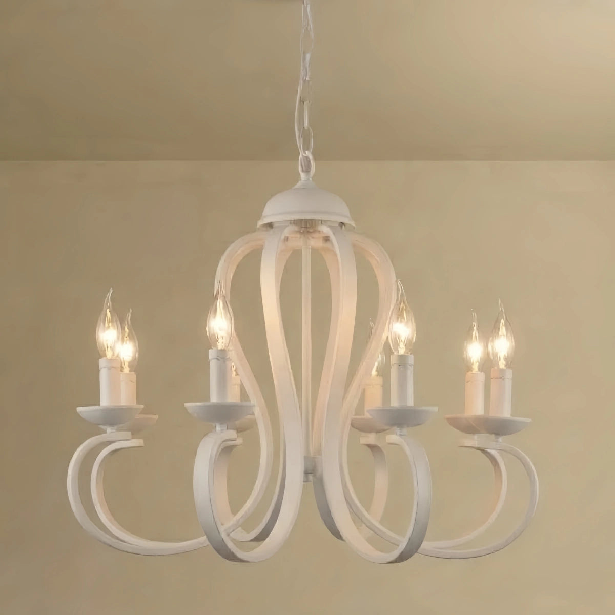 Excelis_Vintage_Candle_Chandelier_-_Metal_Multi-Light_Fixture_for_Dining_Room