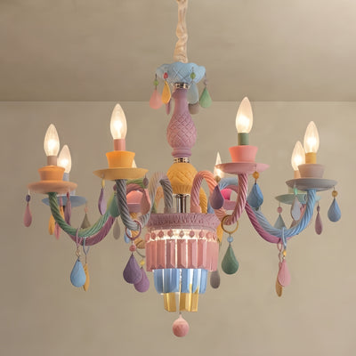 Eas011Vivara Morandi Chandelier - Metal Candle Art Deco Chandelier for Bedroom