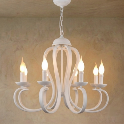 Excelis Vintage Candle Chandelier - Metal Multi-Light Fixture for Dining Room/Living Room