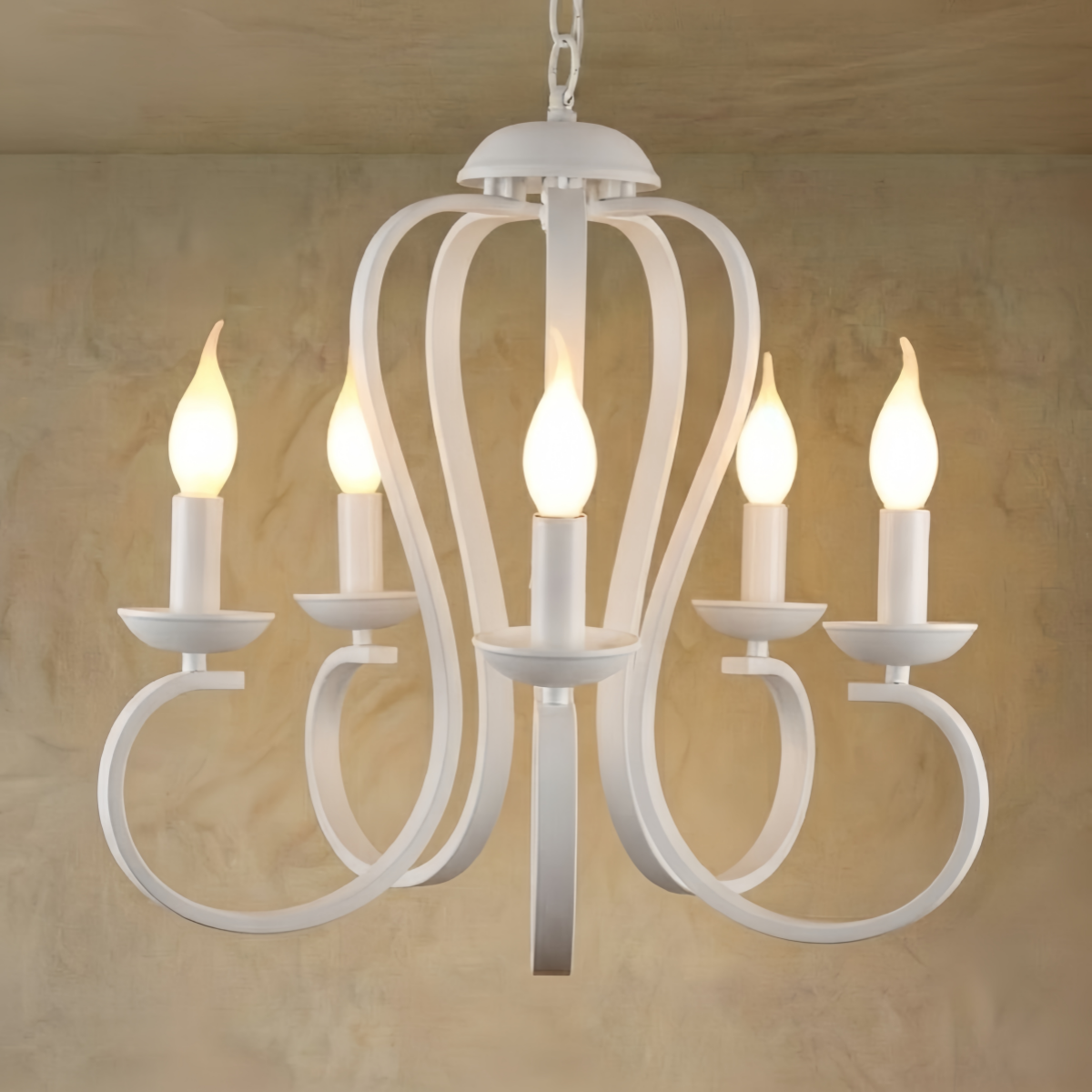 Excelis Vintage Candle Chandelier - Metal Multi-Light Fixture for Dining Room/Living Room