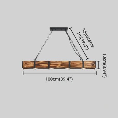 HL006Irondale Linear Pendant -- Wood Metal for Dining Room Kitchen