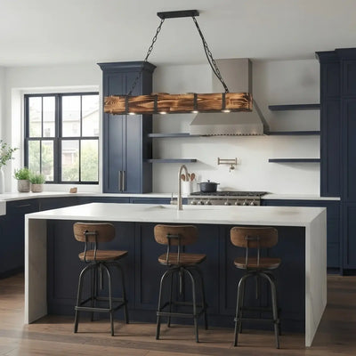 HL006Irondale Linear Pendant -- Wood Metal for Kitchen