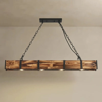 HL006Irondale Linear Pendant -- Wood Metal for Dining Room Kitchen