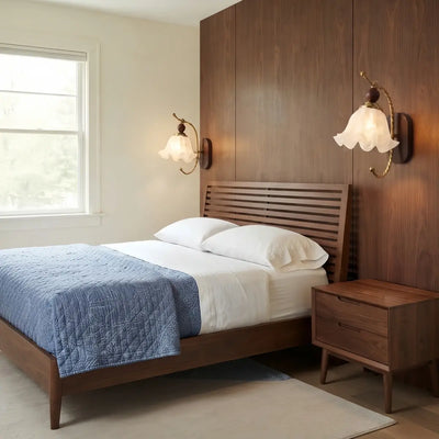 HL009Lunara Mid-Century Glass Wall Lamp -- Glass for Bedroom
