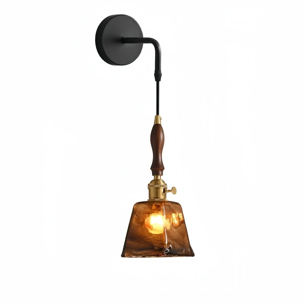 HL010Vetro Mid-Century Wall Lamp -- Amber Glass for Bedroom Living Room