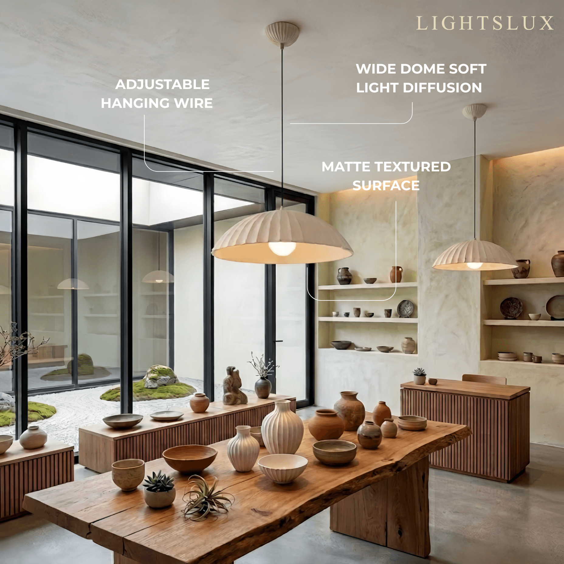 Crema Modern Single-Head Pendant Light -- Gypsum for Dining Room
