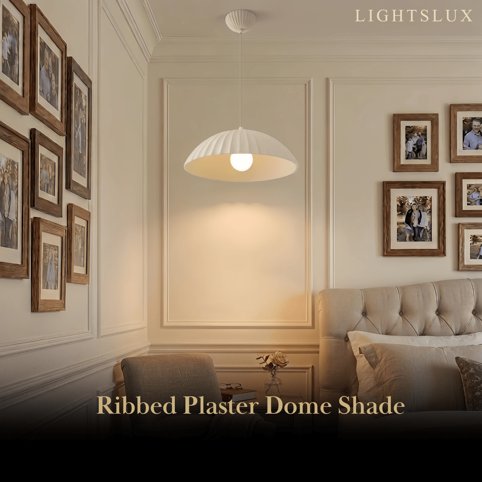 Crema Modern Single-Head Pendant Light -- Gypsum for Bedroom