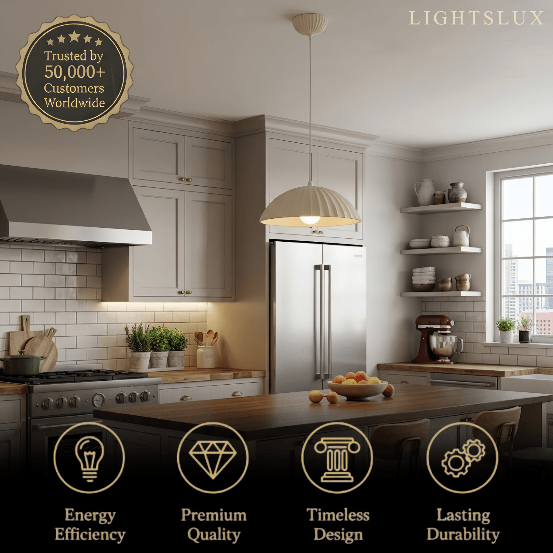 Crema Modern Single-Head Pendant Light -- Gypsum for Kitchen