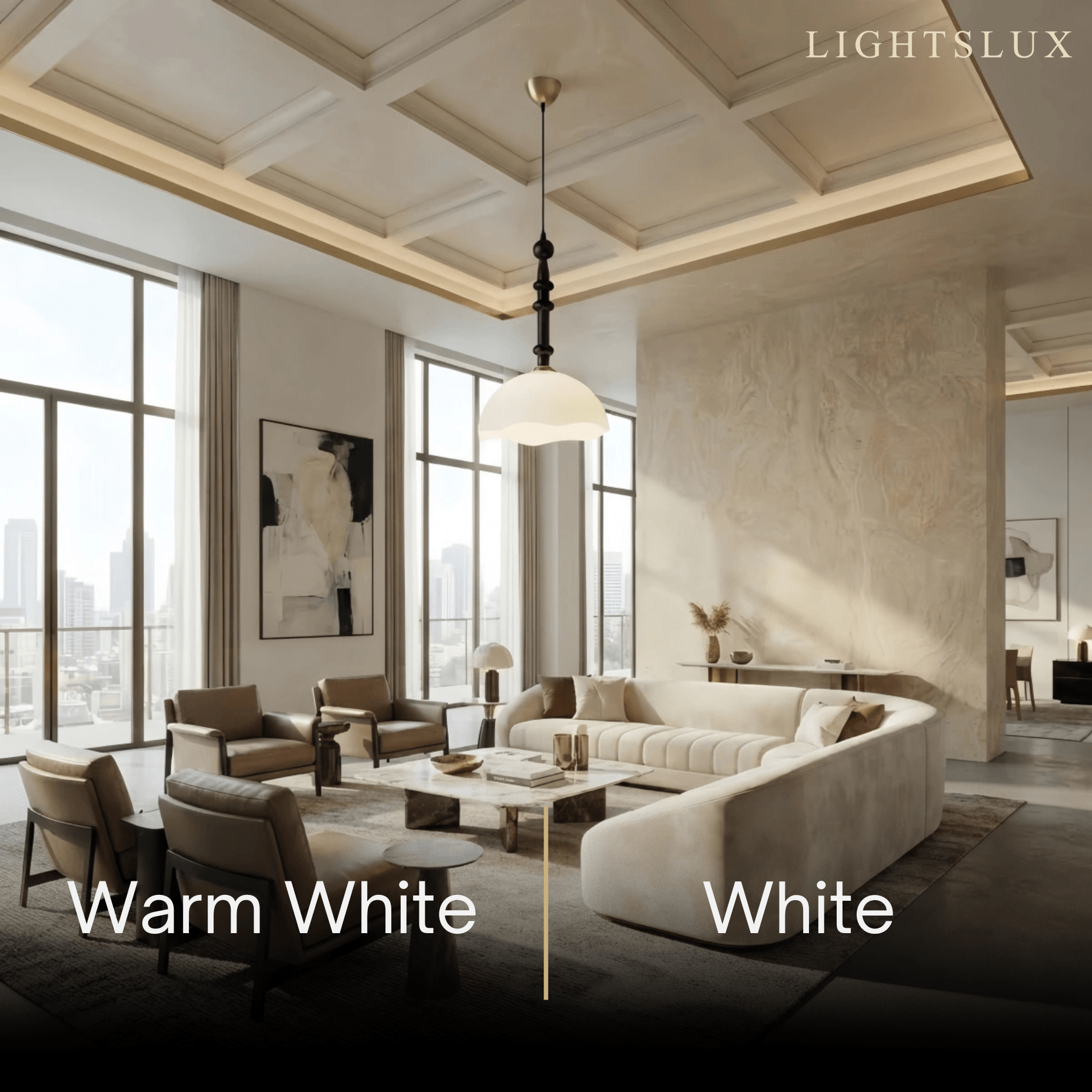 Vetro Retro Glass Pendant Light --Coffee Or White for Living Room