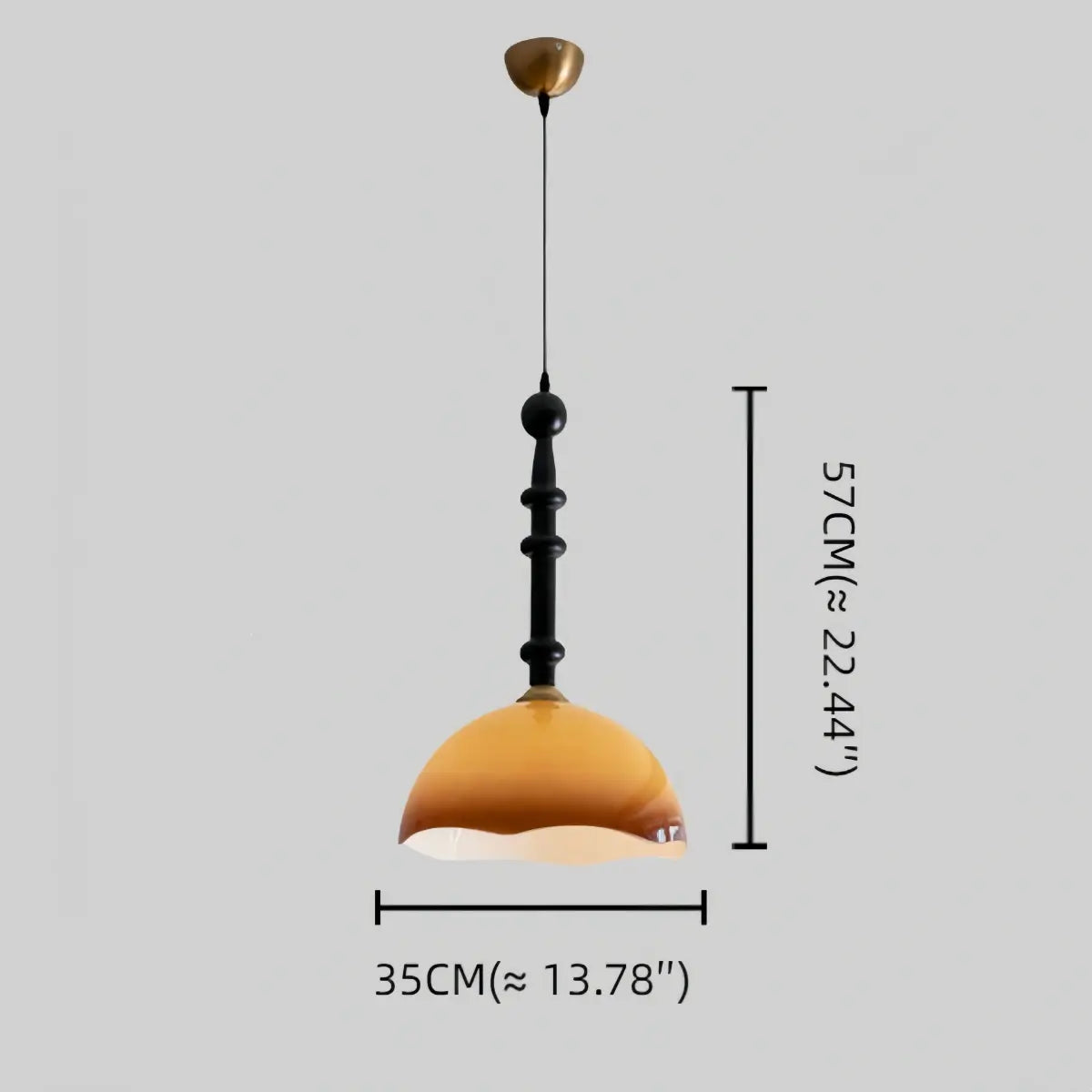 Vetro Retro Glass Pendant Light --Coffee Or White for Dining Room Size