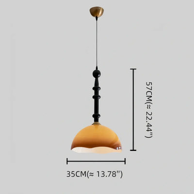 Vetro Retro Glass Pendant Light --Coffee Or White for Dining Room Size