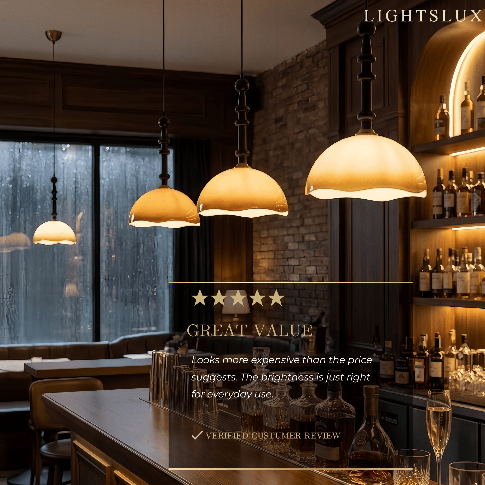 Vetro Retro Glass Pendant Light --Coffee Or White for Shop