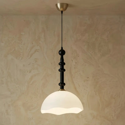 Vetro Retro Glass Pendant Light -- White for Dining Room