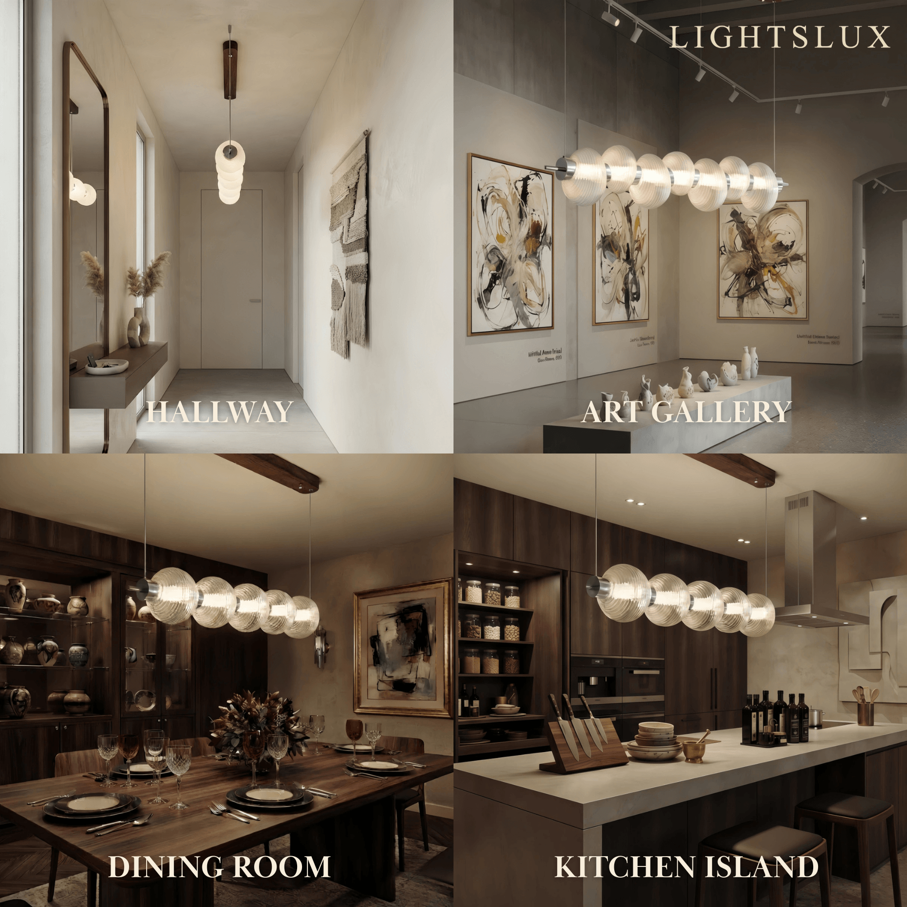 Vetro Retro Linear Glass Pendant Light -- White Or Clear Indoor Room
