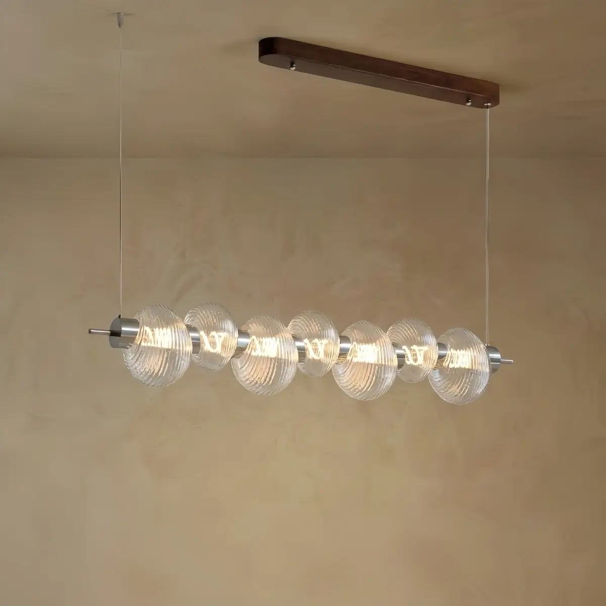 Vetro Retro Linear Glass Pendant Light -- White Or Clear for Dining Room