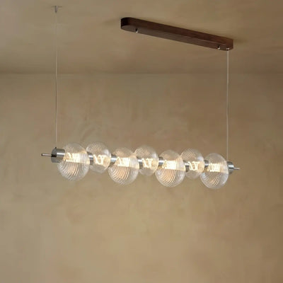 Vetro Retro Linear Glass Pendant Light -- White Or Clear for Dining Room