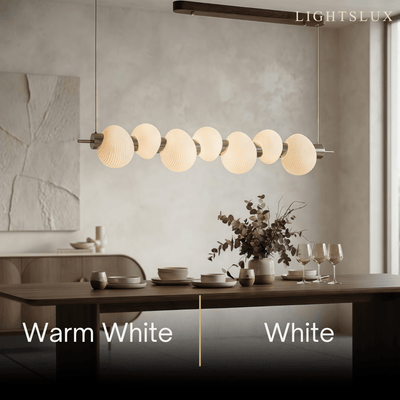 Vetro Retro Linear Glass Pendant Light -- White Or Clear for Dining Room