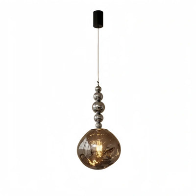 Lunara Modern Pendant Light – Five Acrylic Globe & Carbon Steel for Bedroom