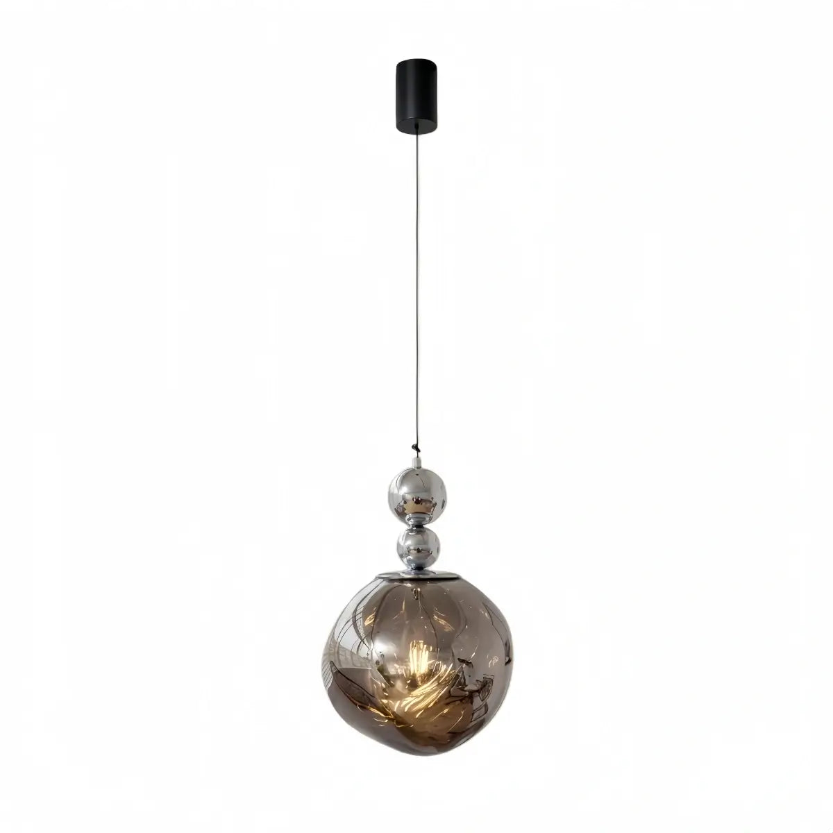 Modern Pendant Light – Acrylic Globe & Carbon Steel