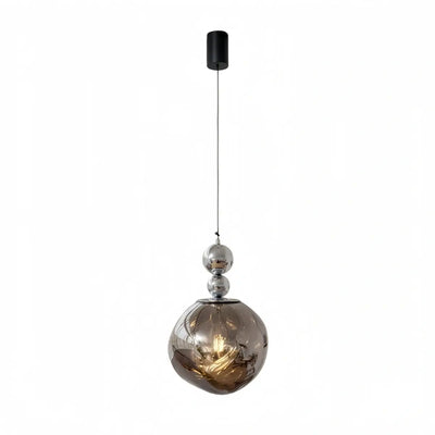 Modern Pendant Light – Acrylic Globe & Carbon Steel