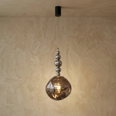 Lunara Modern Pendant Light – Acrylic Globe & Carbon Steel for Bedroom