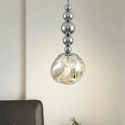 Lunara Modern Pendant Light – Acrylic Globe & Carbon Steel for Bedroom