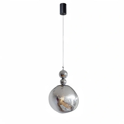 Lunara Modern Pendant Light – Acrylic Globe & Carbon Steel for Bedroom