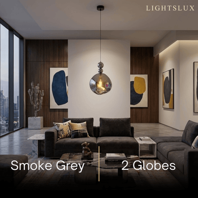 Lunara Modern Pendant Light – Acrylic Globe & Carbon Steel for Living Room