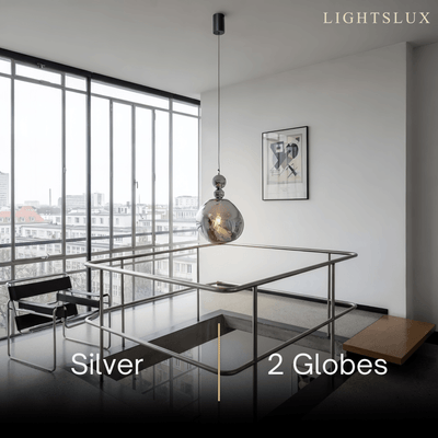 Lunara Modern Pendant Light – Acrylic Globe & Carbon Steel