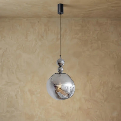 Lunara Modern Pendant Light – Two Acrylic Globe & Carbon Steel for Bedroom