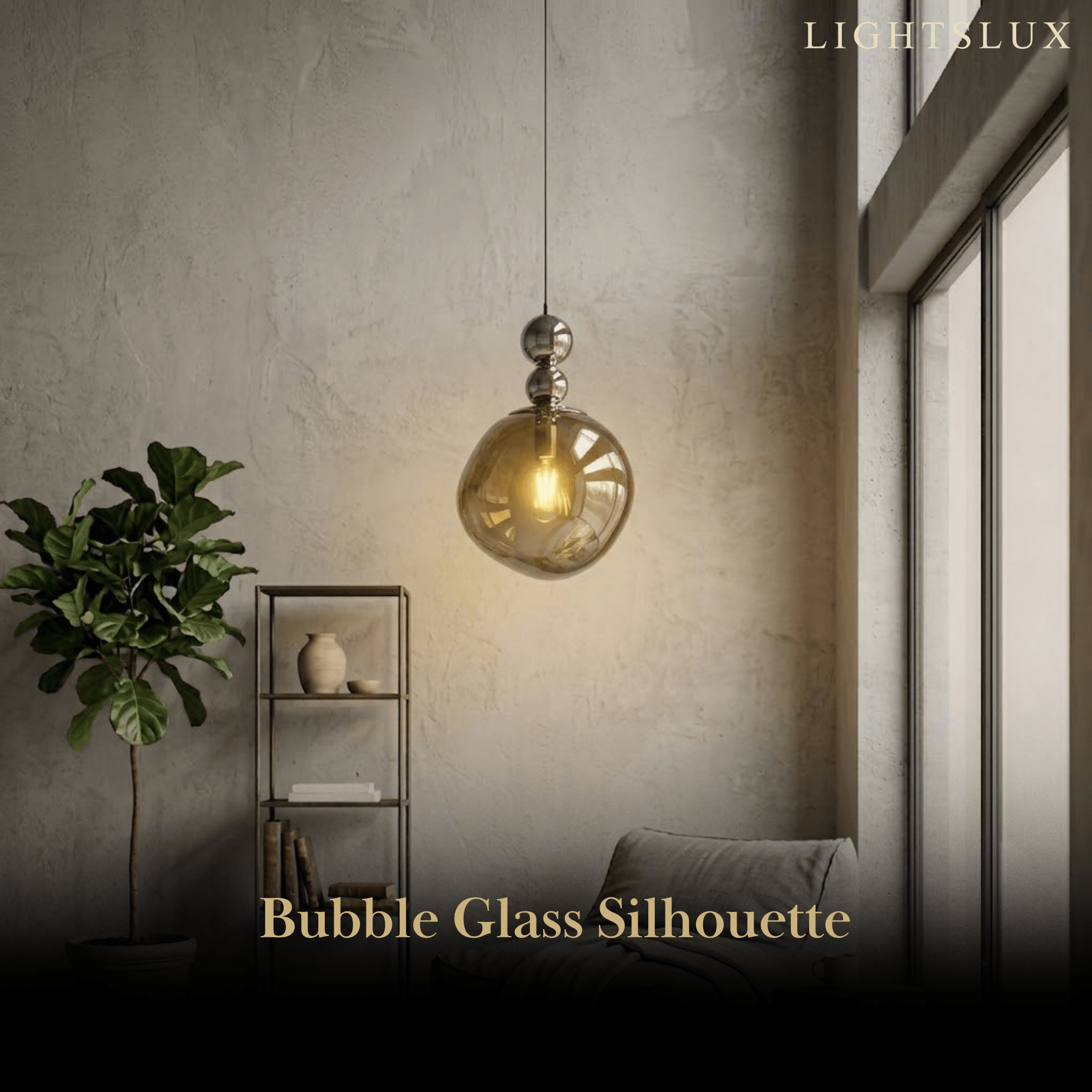 Lunara Modern Pendant Light – Acrylic Globe & Carbon Steel