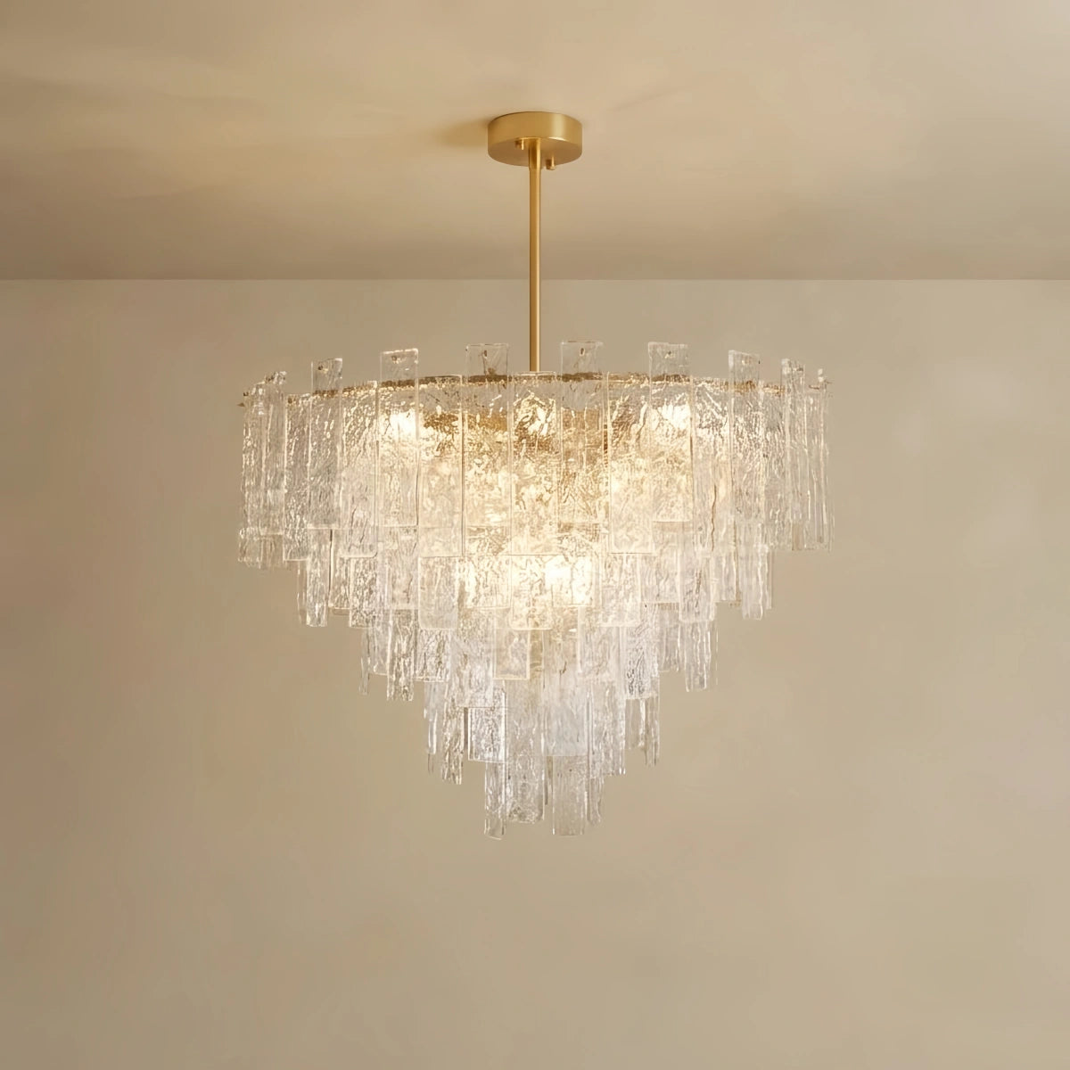 Excelis Luxury Chandelier -- Hand-Blown Glass & Metal for Living Room