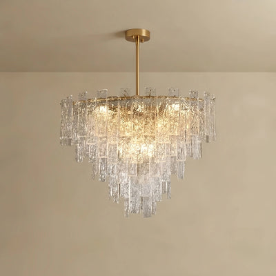 Excelis Luxury Chandelier -- Hand-Blown Glass & Metal for Living Room / Foyer