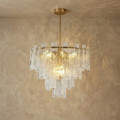 Excelis Luxury Chandelier -- Hand-Blown Glass & Metal for Living Room / Foyer