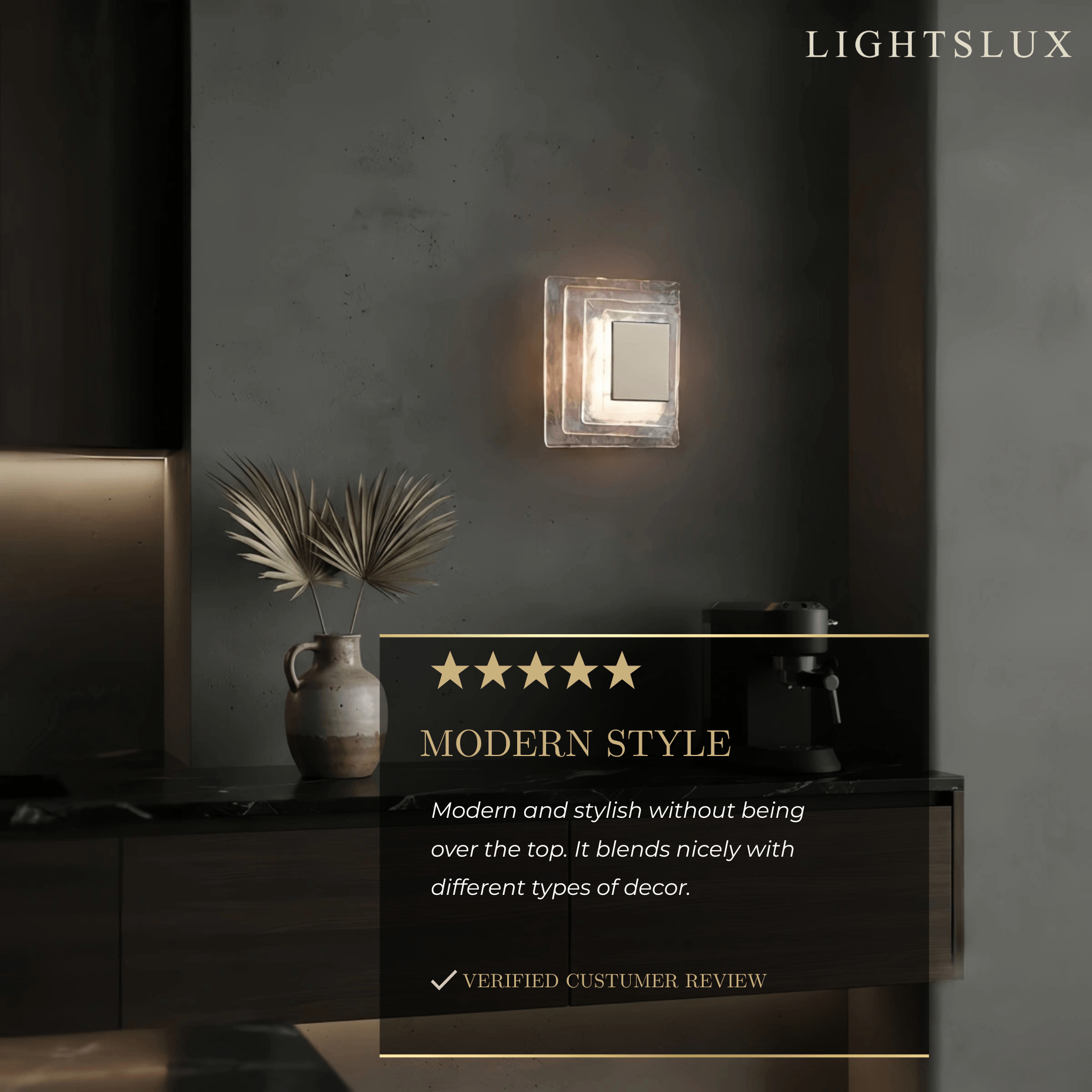 Velora Elegant Wall Light -- Layered Murano Glass for Living Room Modern Style