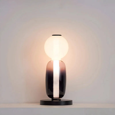 Vetro Art Deco Glass Table Lamp -- Hand-Blown Crystal LED for Living Room Detail