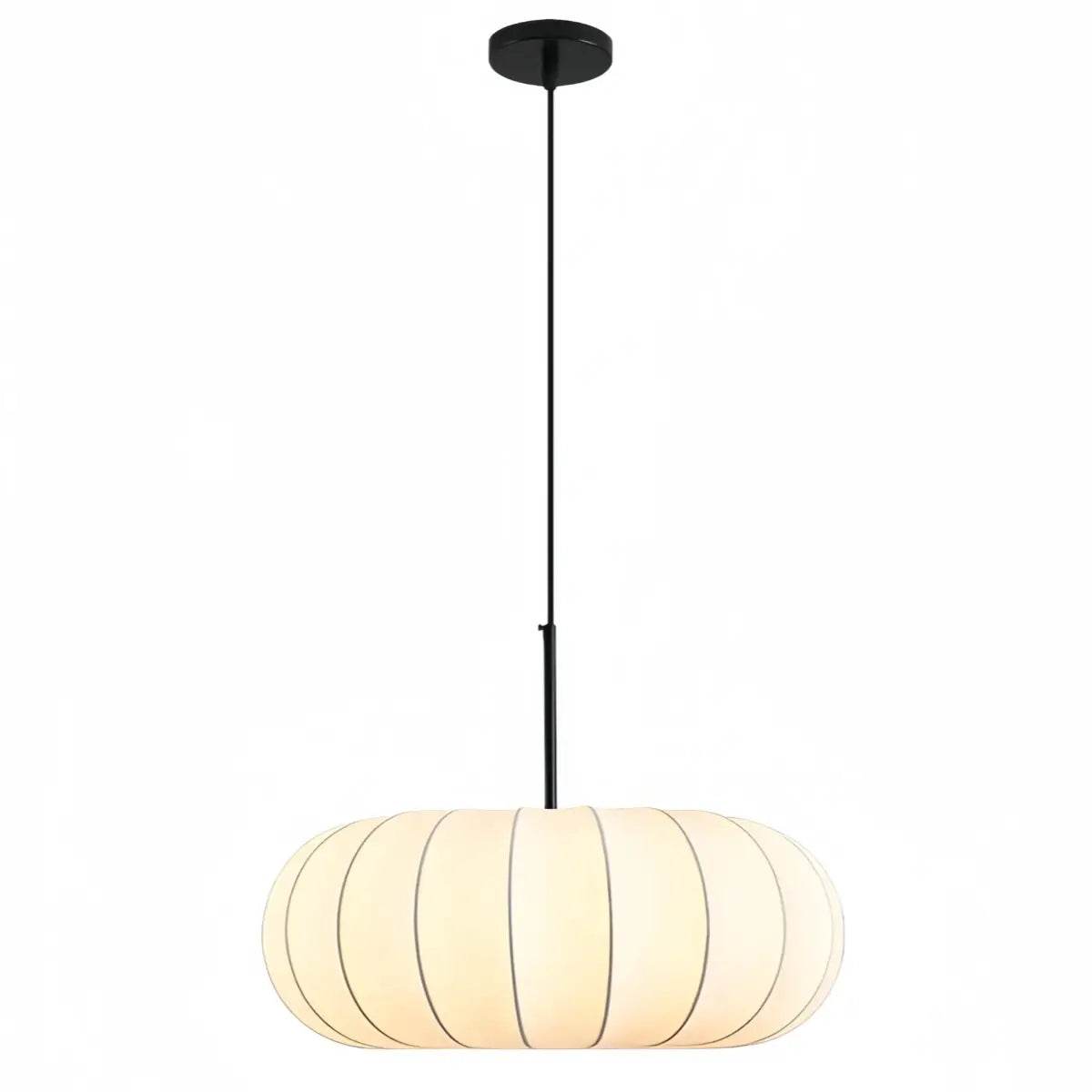 Crema Silk-Look Pumpkin Pendant Lamp cozy light for bedroom & dining