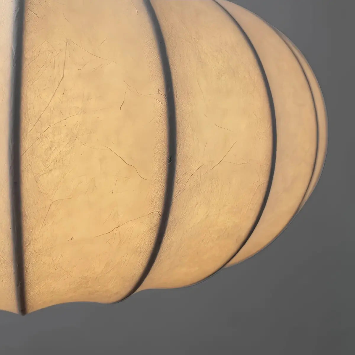 JUN030Crema Silk-Look Pumpkin Pendant Lamp Cozy Light for Bedroom & Dining1