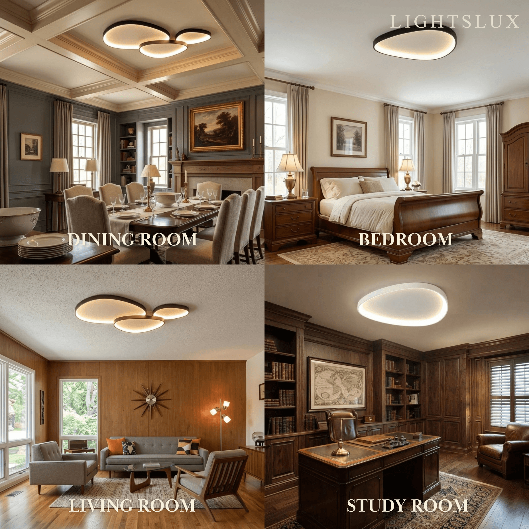 Minimalist Ceiling Light -- Metal Integrated LED White/Black Indoor