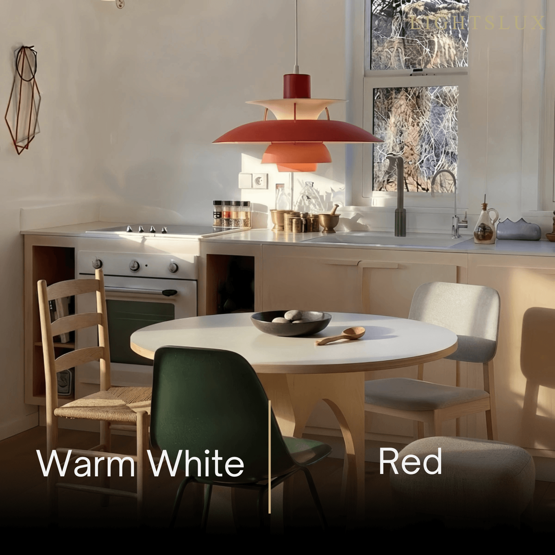 Morandia Nordic Pendant Light -- Aluminum Multi-Color for Dining Room Red