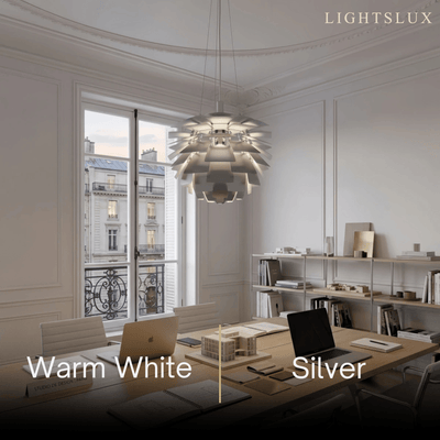 Vivara Nordic Aluminum Pendant Light — Pinecone Design Silver for Dining Room