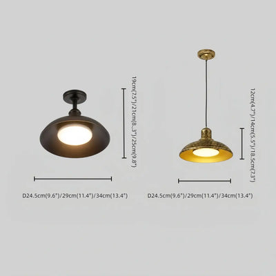 Irondale Industrial Waterproof Pendant Light -- Black/Brass Iron for Outdoor Wall Size