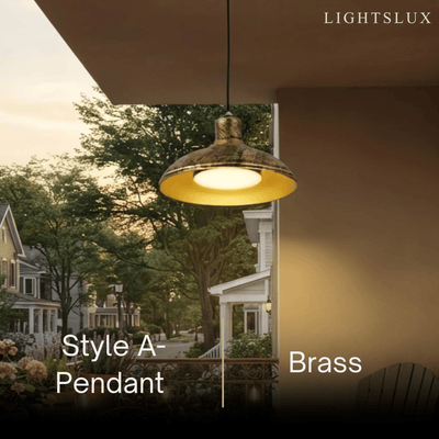Irondale Industrial Waterproof Pendant Light -- Brass Iron for Outdoor Wall