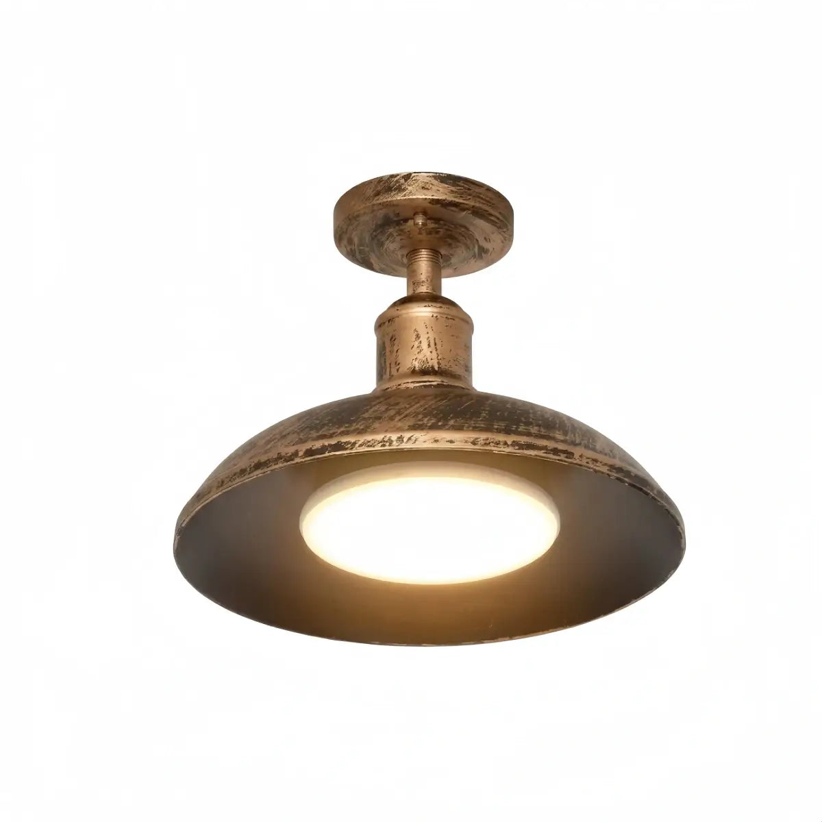 Irondale Industrial Waterproof Pendant Light -- Black/Brass Iron for Outdoor Ceiling