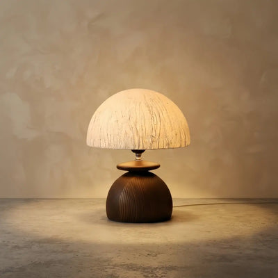 Wabi-sabi Table Lamp -- Paper Shade & Wood Base