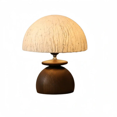 Zenno Wabi-sabi Table Lamp -- Paper Shade & Wood Base for Bedroom