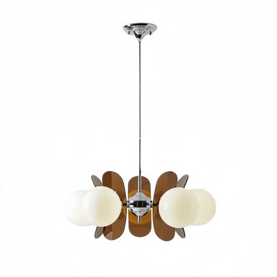 Vivara Art Deco Pendant Lamp-- Metal & Acrylic Brown for Dining Room