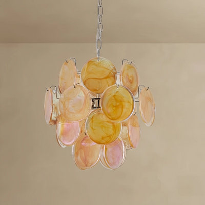 Luxury Chandelier - Iron Glass Crystal with Tri-color LED Multi-color for Living Room