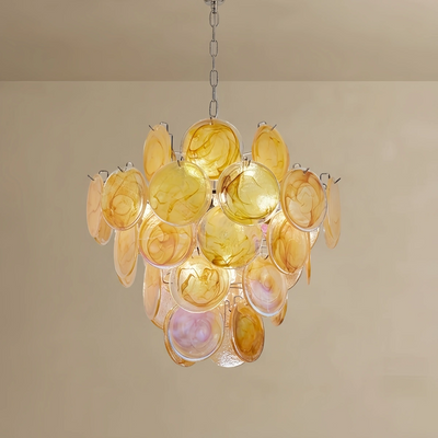 Luxury Chandelier - Iron Glass Crystal with Tri-color LED Multi-color for Living Room